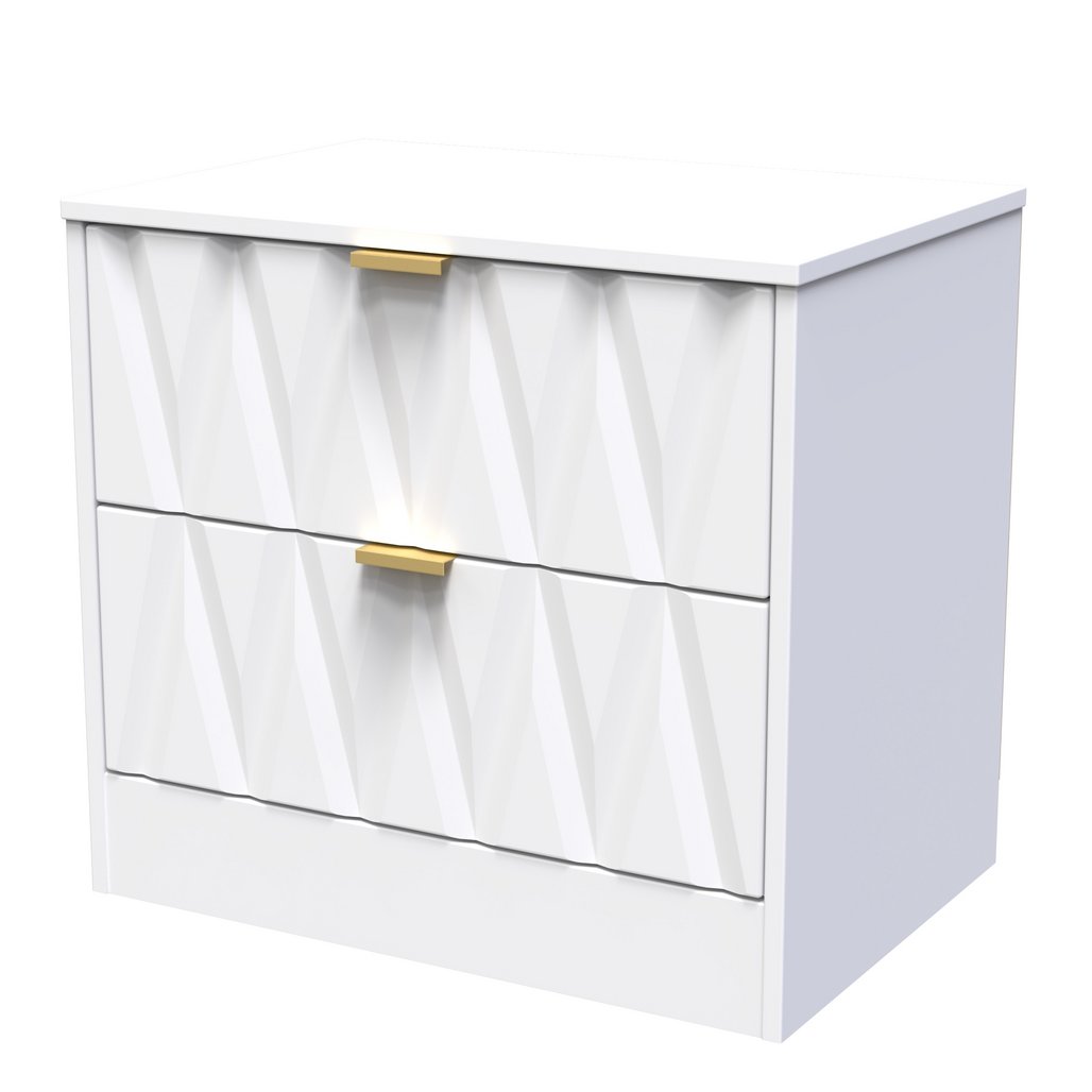 Las Vegas 2 Drawer Midi Chest with Gold Handles