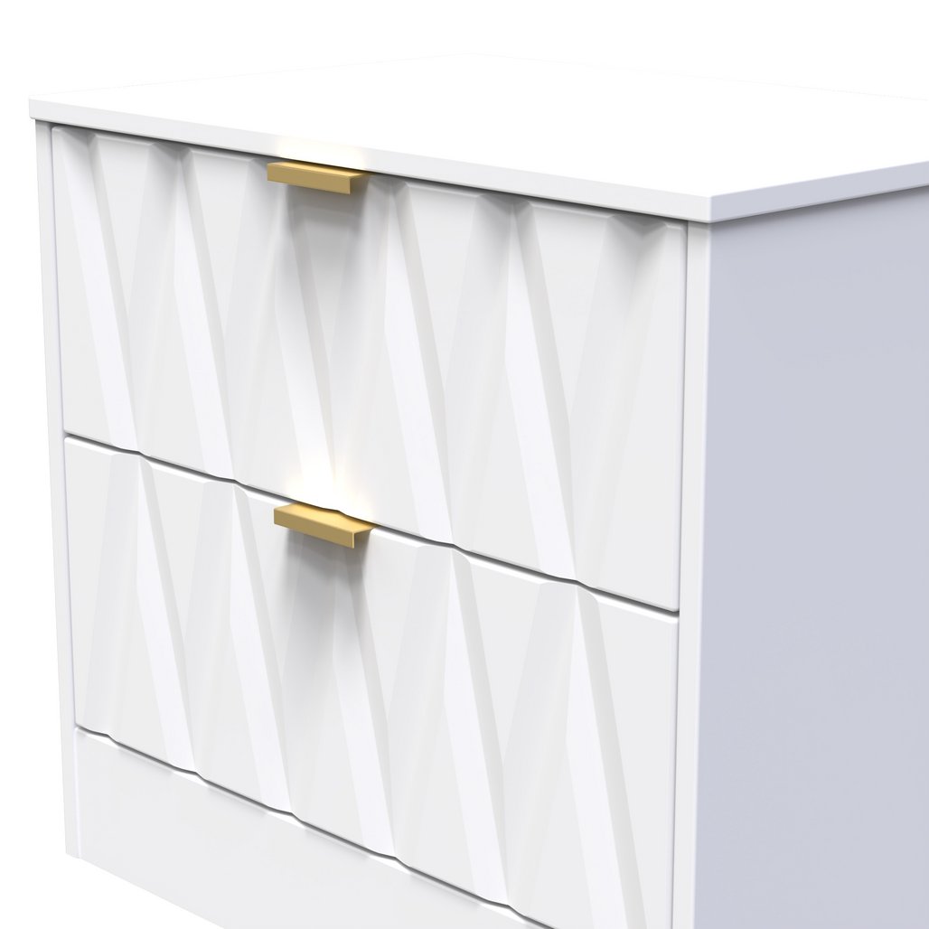Las Vegas 2 Drawer Midi Chest with Gold Handles