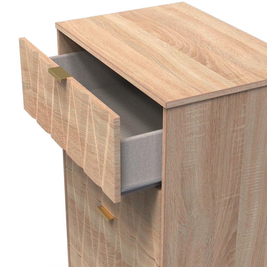 Las Vegas 4 Drawer Deep Midi Chest with Gold Handles