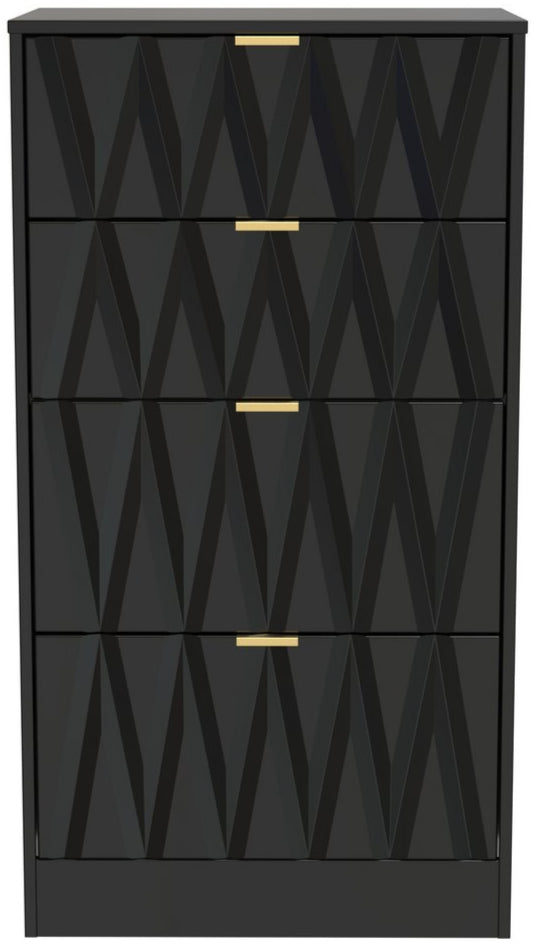 Las Vegas 4 Drawer Deep Midi Chest with Gold Handles