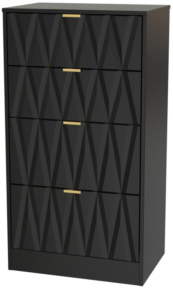 Las Vegas 4 Drawer Deep Midi Chest with Gold Handles