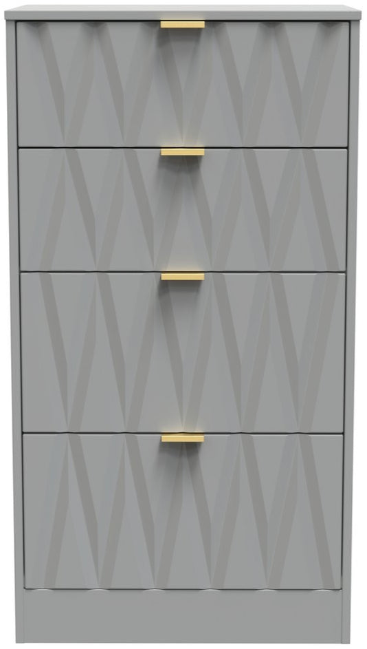 Las Vegas 4 Drawer Deep Midi Chest with Gold Handles