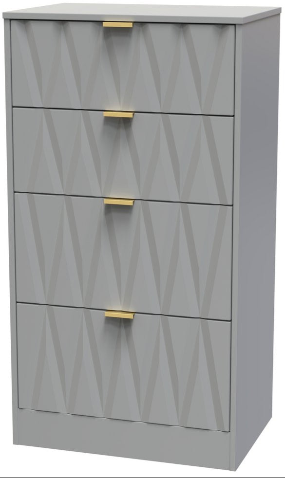 Las Vegas 4 Drawer Deep Midi Chest with Gold Handles