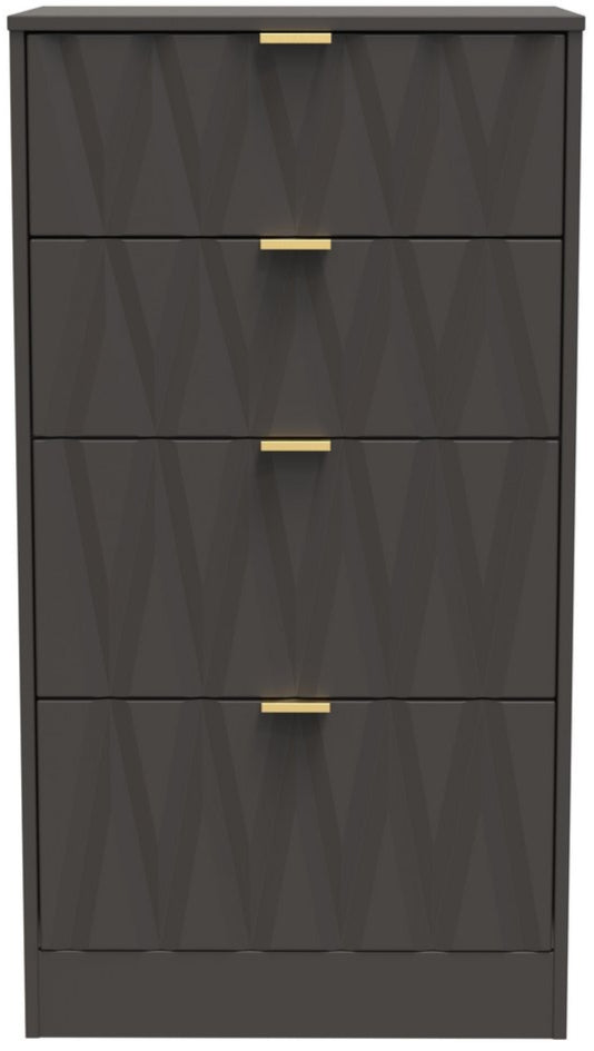 Las Vegas 4 Drawer Deep Midi Chest with Gold Handles