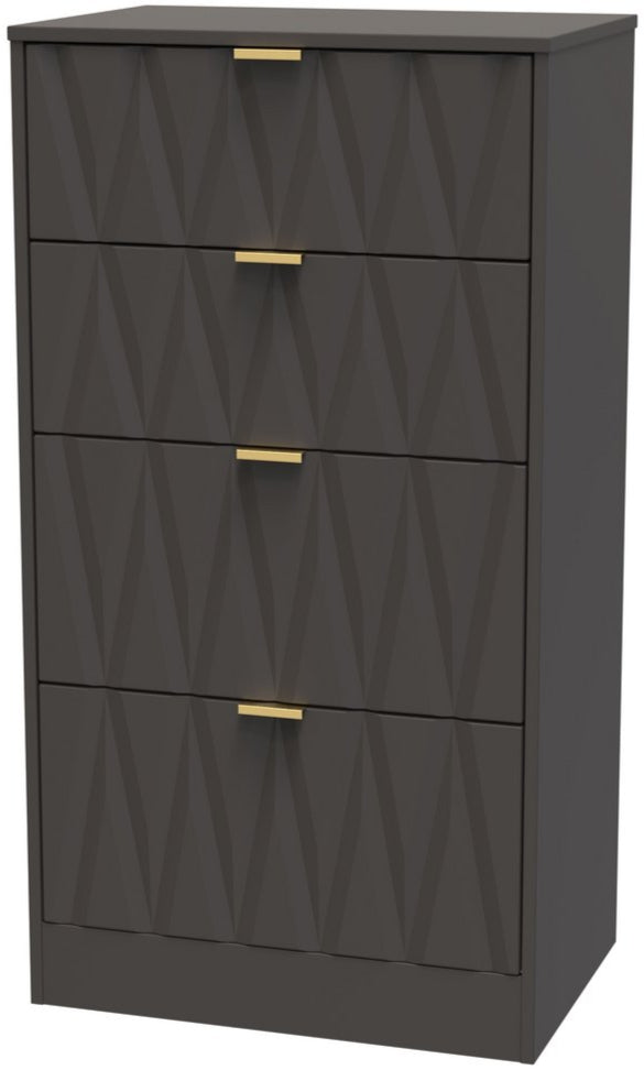 Las Vegas 4 Drawer Deep Midi Chest with Gold Handles