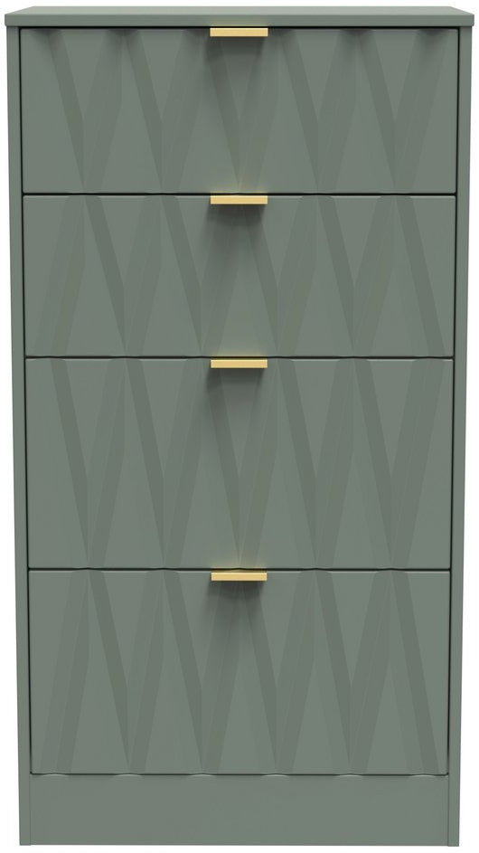 Las Vegas 4 Drawer Deep Midi Chest with Gold Handles