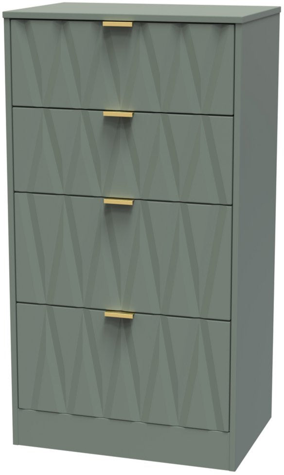 Las Vegas 4 Drawer Deep Midi Chest with Gold Handles