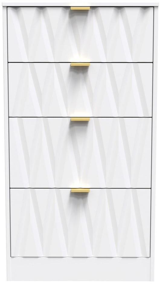 Las Vegas 4 Drawer Deep Midi Chest with Gold Handles