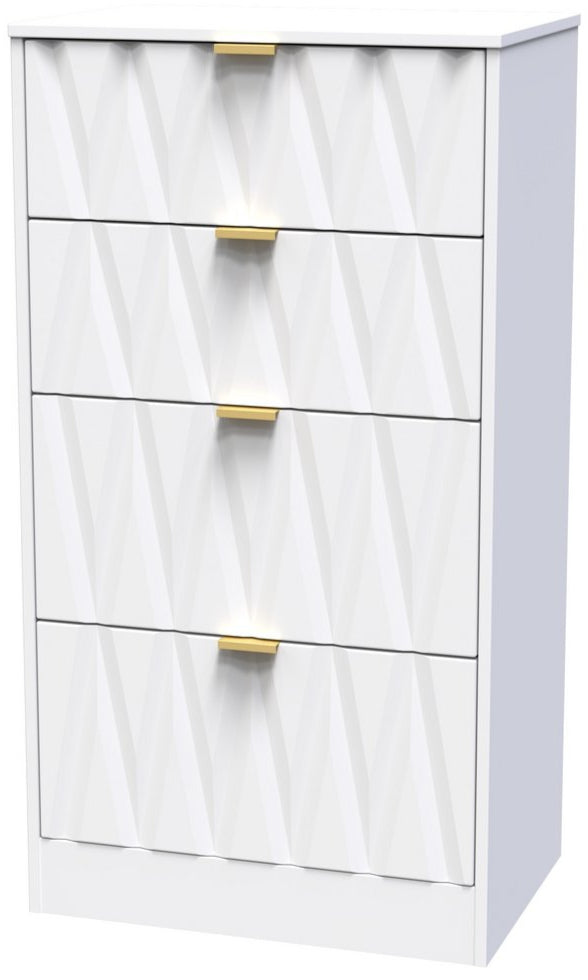 Las Vegas 4 Drawer Deep Midi Chest with Gold Handles