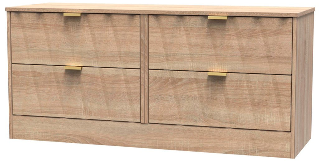 Las Vegas 4 Drawer Bed Box with Gold Handles