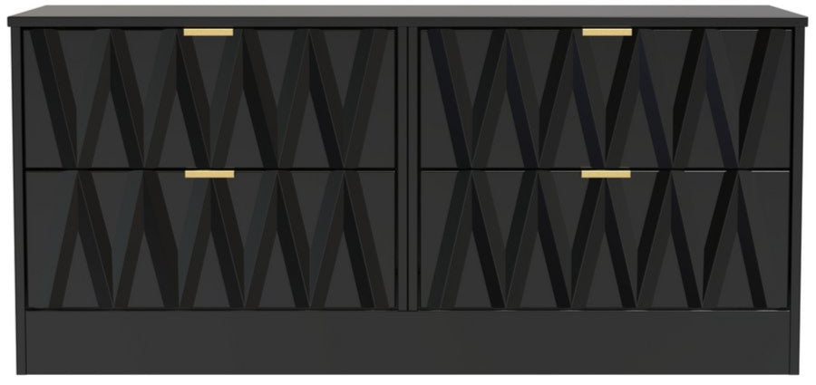 Las Vegas 4 Drawer Bed Box with Gold Handles