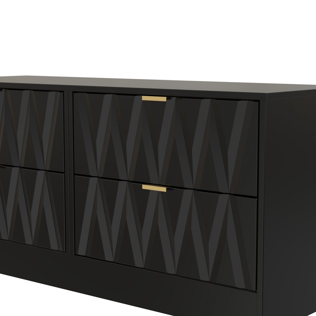 Las Vegas 4 Drawer Bed Box with Gold Handles