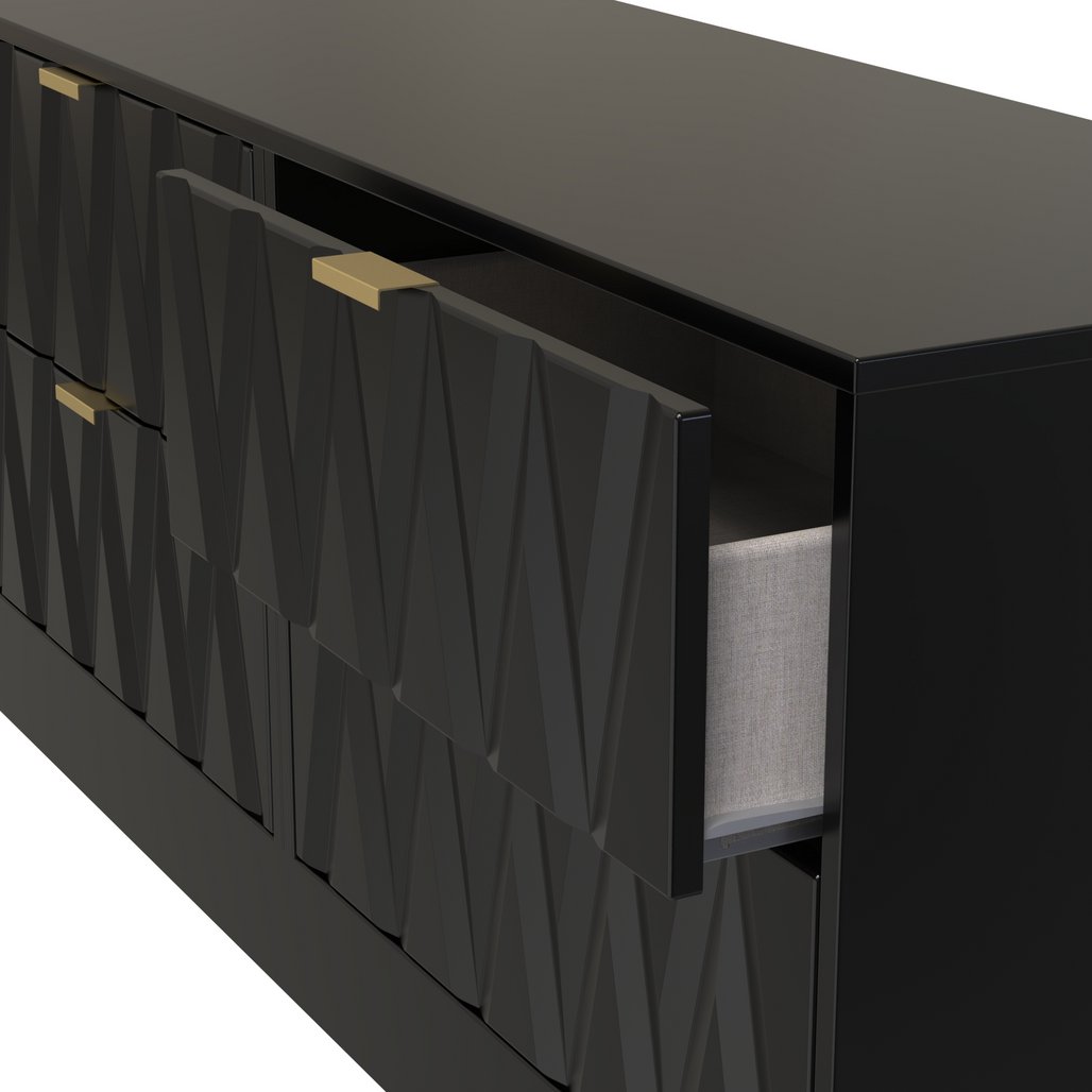 Las Vegas 4 Drawer Bed Box with Gold Handles