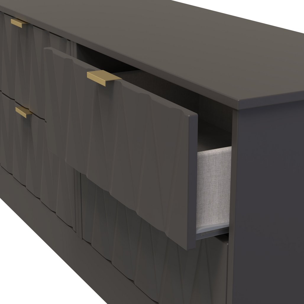 Las Vegas 4 Drawer Bed Box with Gold Handles