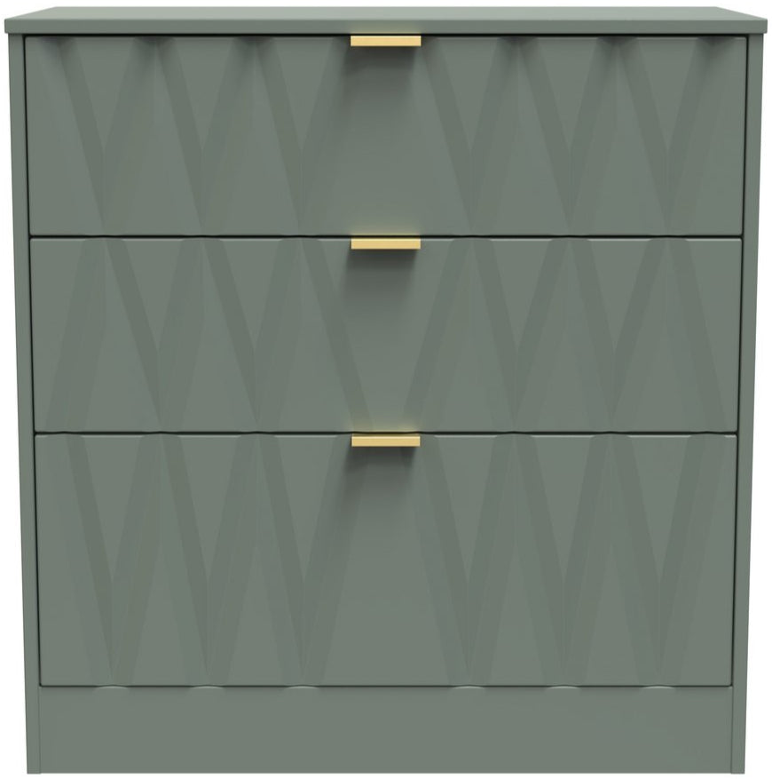 Las Vegas 3 Drawer Deep Chest with Gold Handles