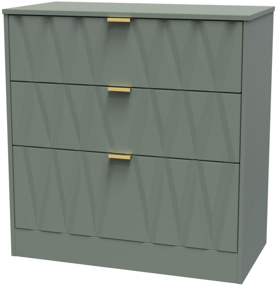 Las Vegas 3 Drawer Deep Chest with Gold Handles
