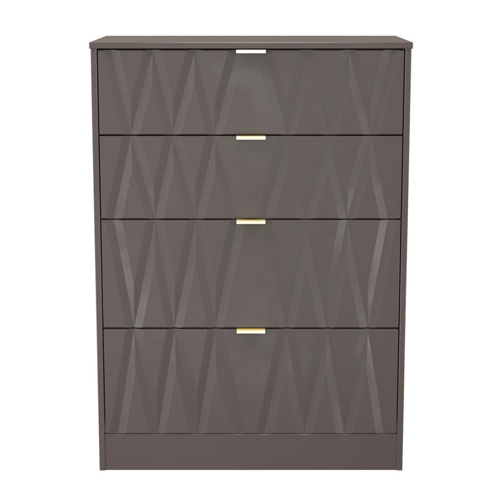 Las Vegas 4 Drawer Deep Chest with Gold Handles
