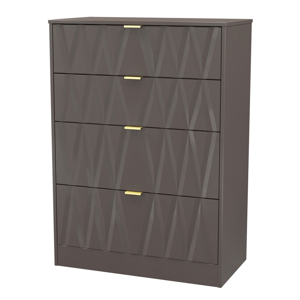 Las Vegas 4 Drawer Deep Chest with Gold Handles