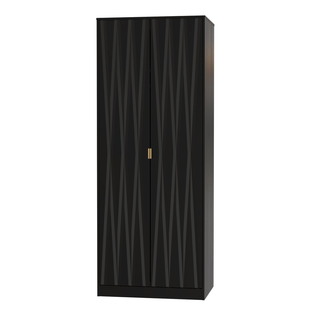 Las Vegas 2 Door Double Wardrobe with Gold Handles