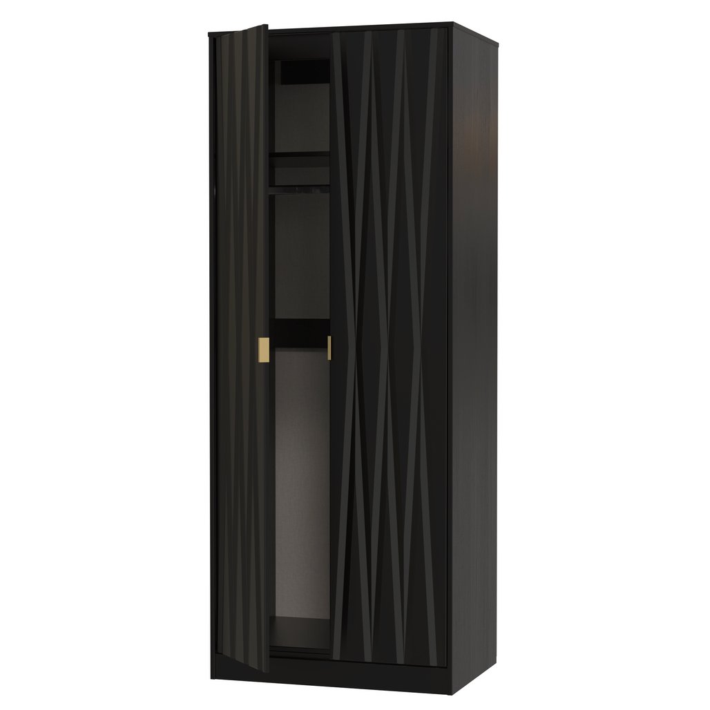 Las Vegas 2 Door Double Wardrobe with Gold Handles