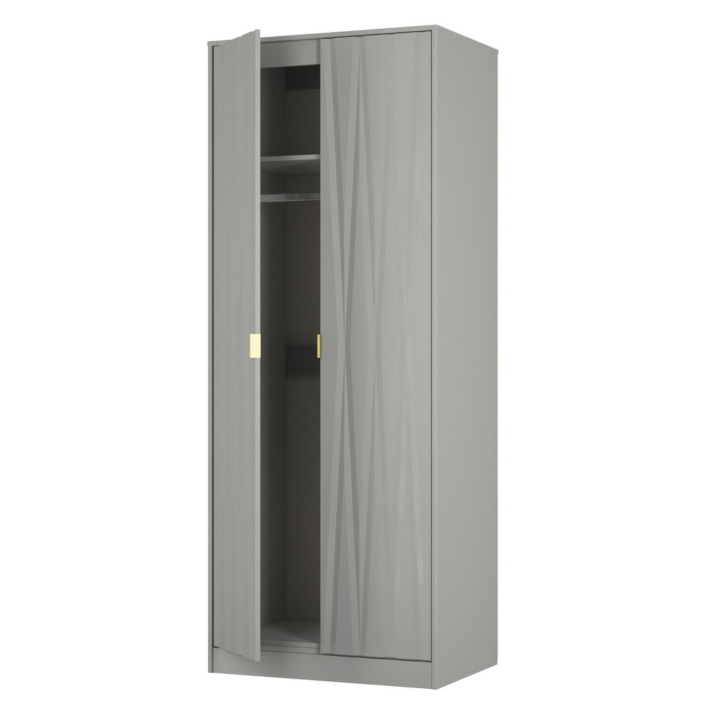 Las Vegas 2 Door Double Wardrobe with Gold Handles