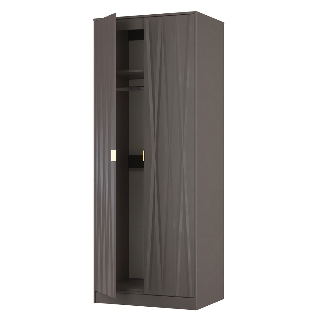 Las Vegas 2 Door Double Wardrobe with Gold Handles