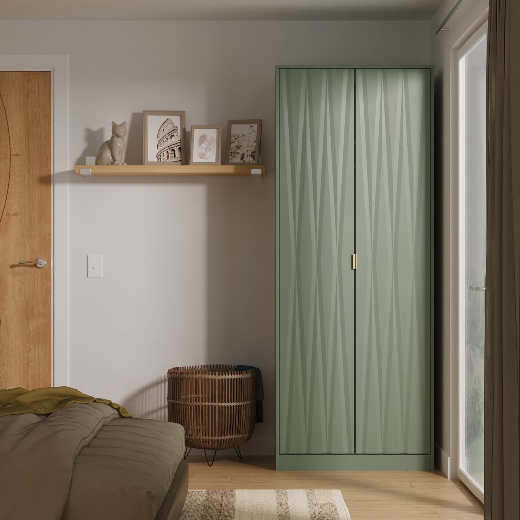 Las Vegas 2 Door Double Wardrobe with Gold Handles