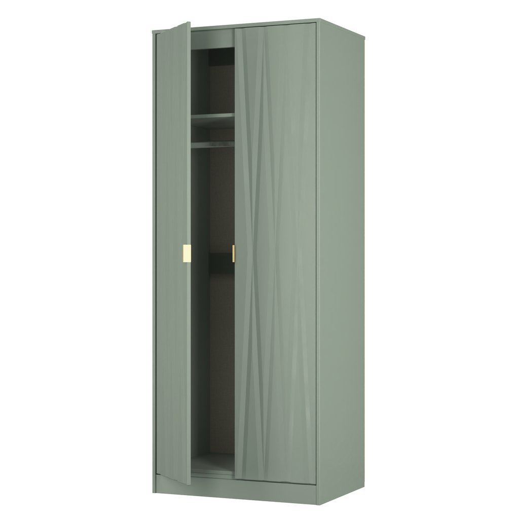 Las Vegas 2 Door Double Wardrobe with Gold Handles