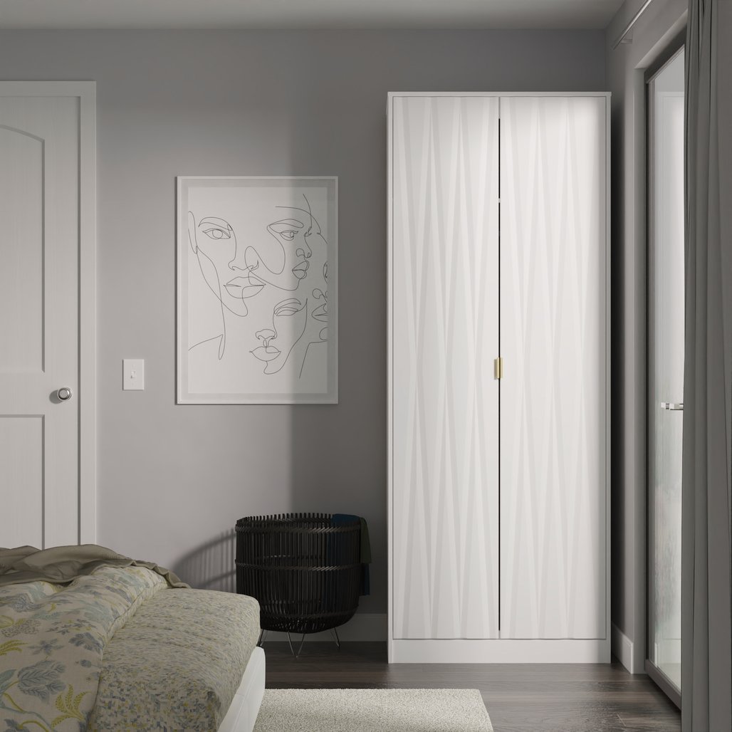 Las Vegas 2 Door Double Wardrobe with Gold Handles