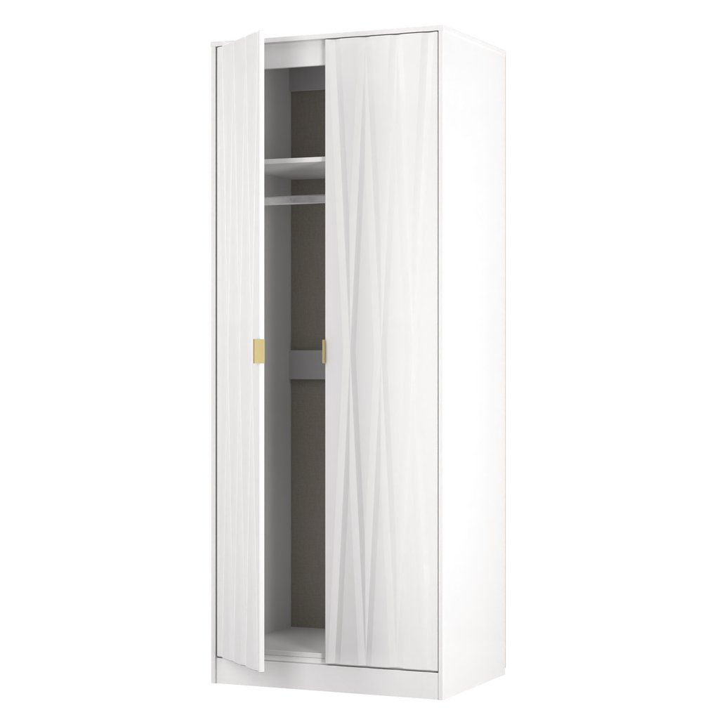 Las Vegas 2 Door Double Wardrobe with Gold Handles