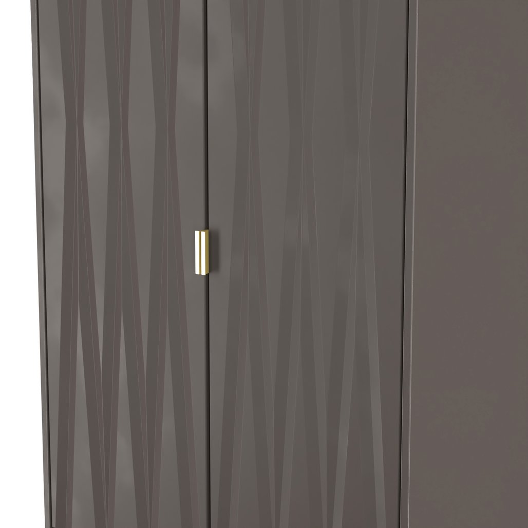Las Vegas Tall 2 Door 2 Drawer Double Wardrobe with Gold Handles