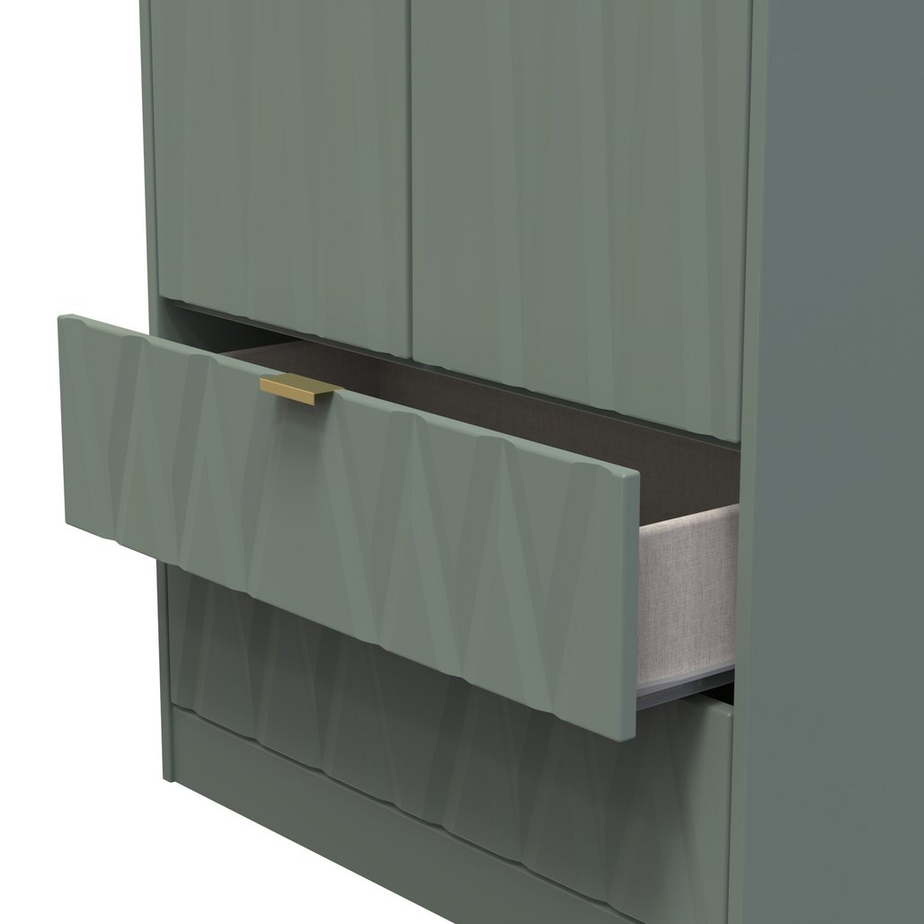 Las Vegas Tall 2 Door 2 Drawer Double Wardrobe with Gold Handles