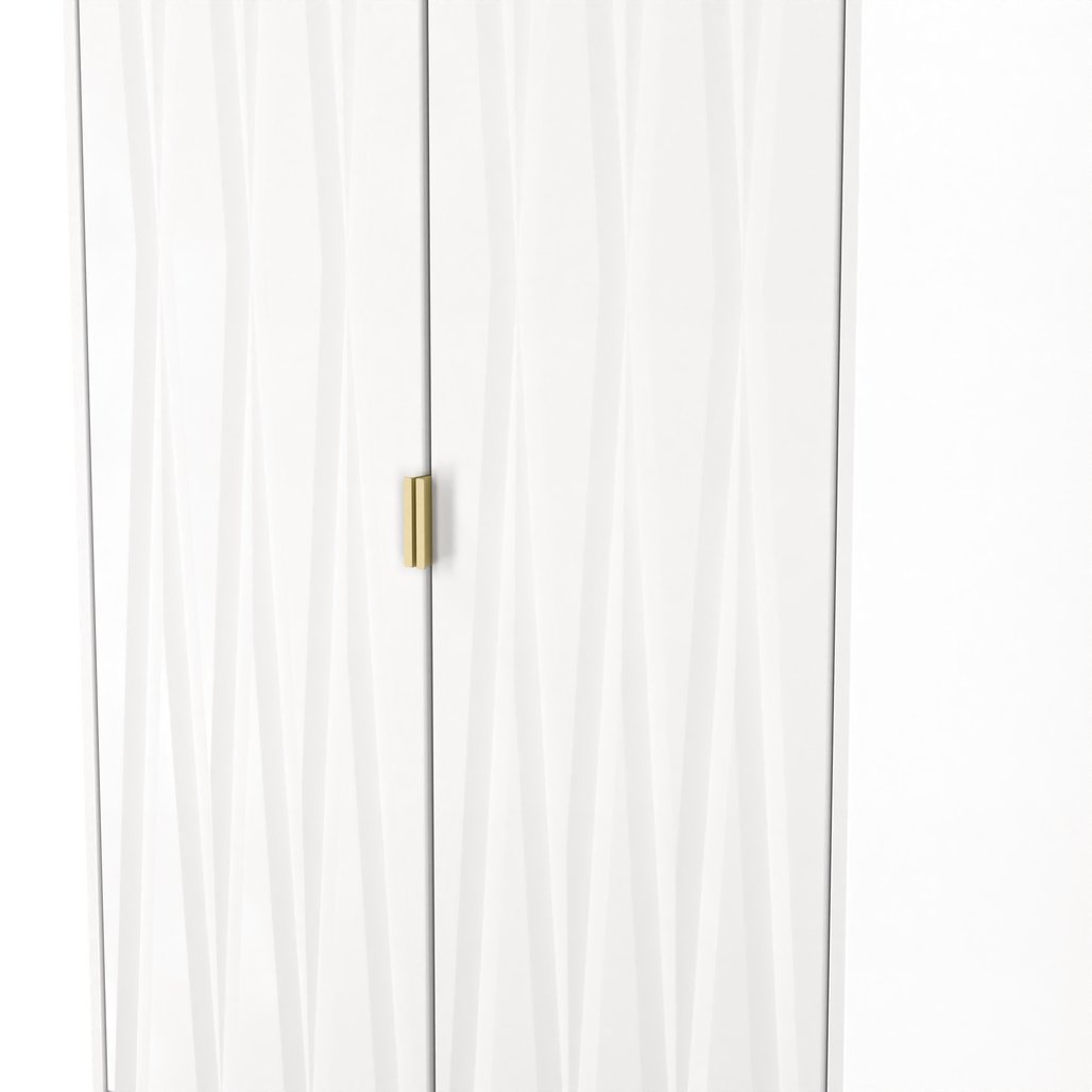 Las Vegas Tall 2 Door 2 Drawer Double Wardrobe with Gold Handles