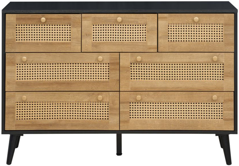 Manila Rattan 7 Drawer Chest 3 Piece Bedroom Set
