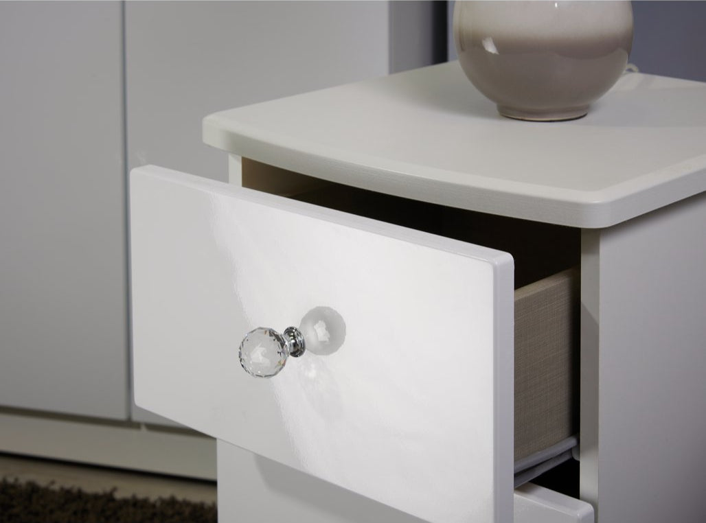 Lumiere 3 Drawer Bedside Table with Built-In Lights