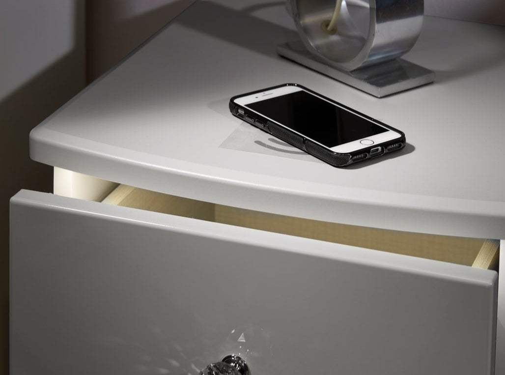 Lumiere 2 Drawer Bedside Table with Built-In Lights