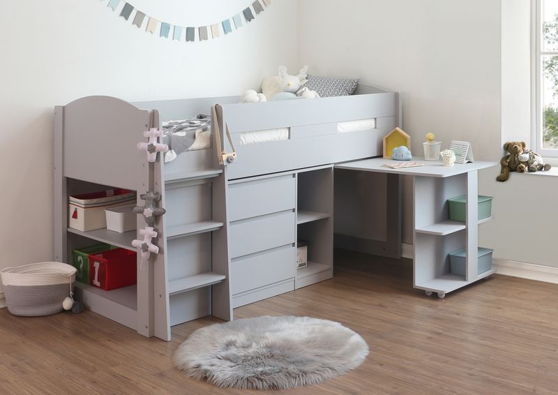 Billie Mid Sleeper Children's Bed Frame with Desk
