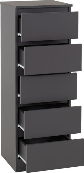 Malvern 5 Drawer Narrow Tallboy Chest of Drawers
