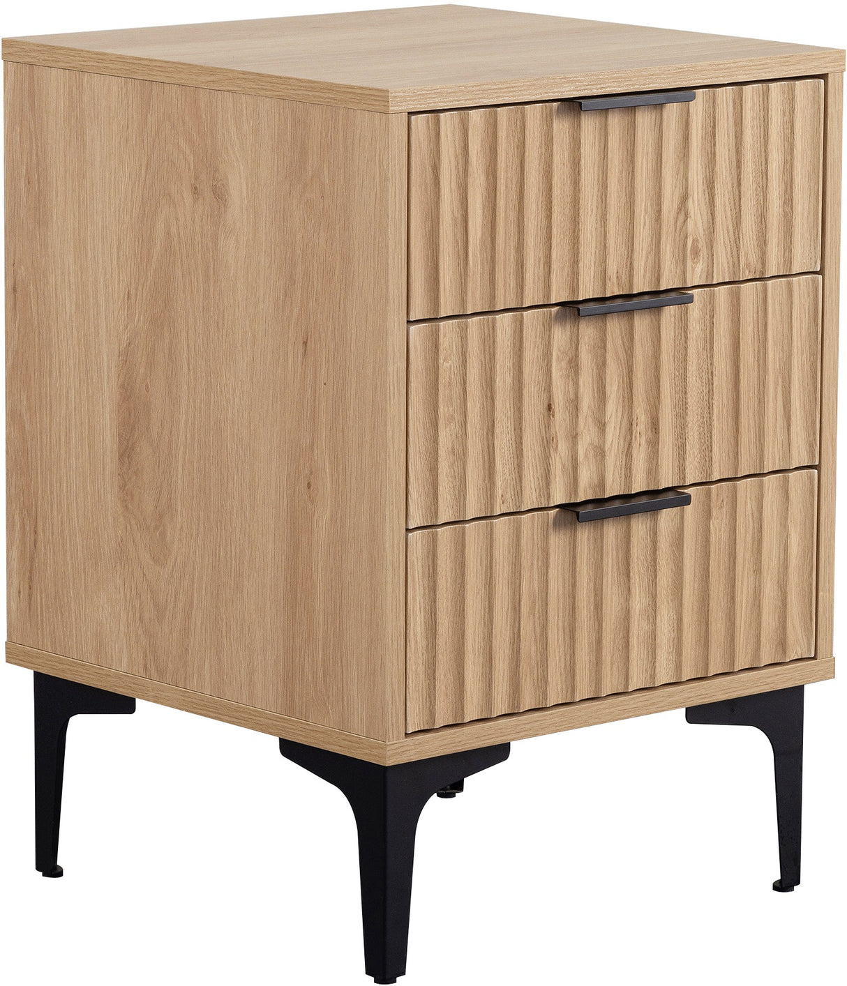 Miami Ridged 3 Drawer Fluted Bedside Table