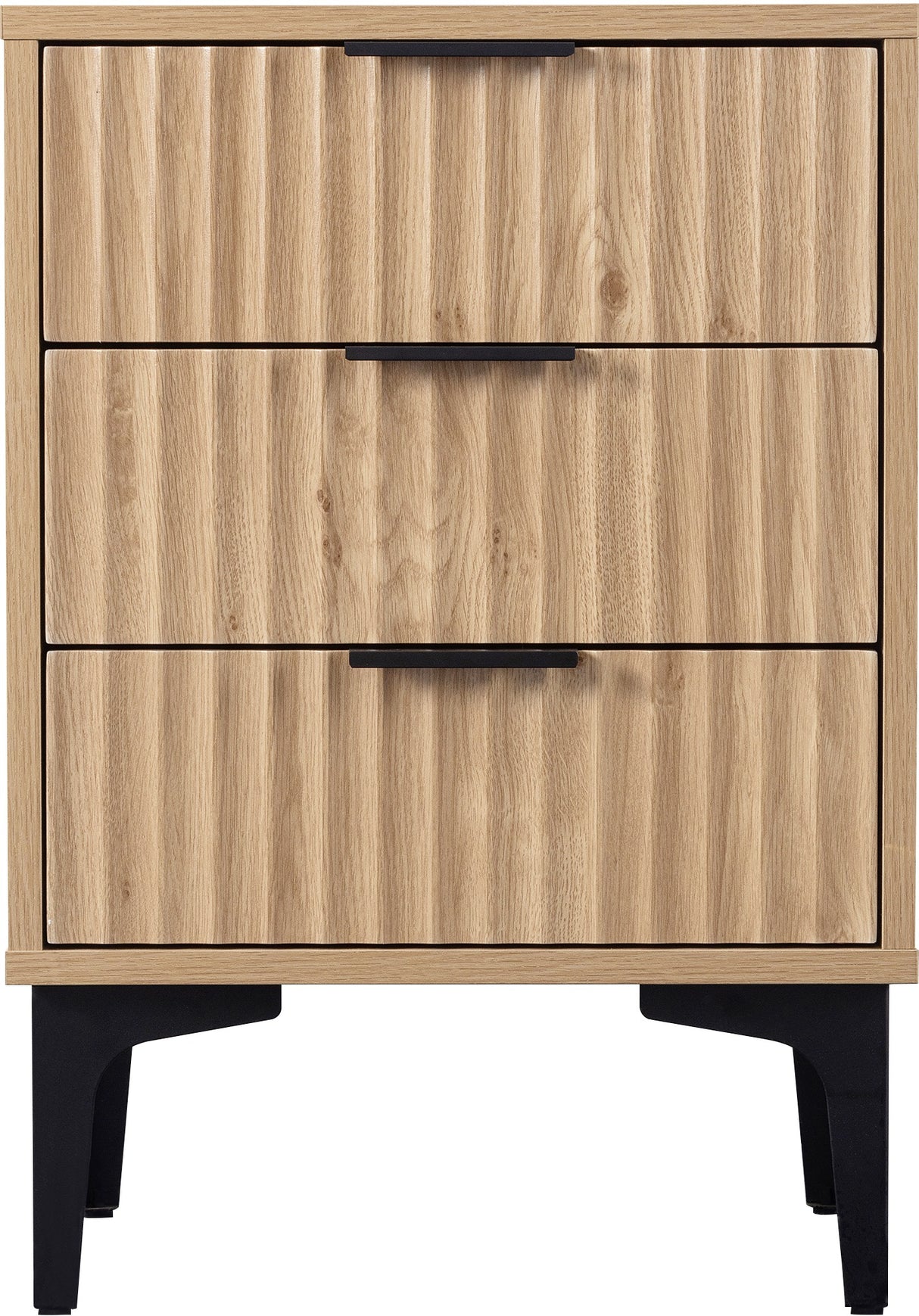 Miami Ridged 3 Drawer Fluted Bedside Table