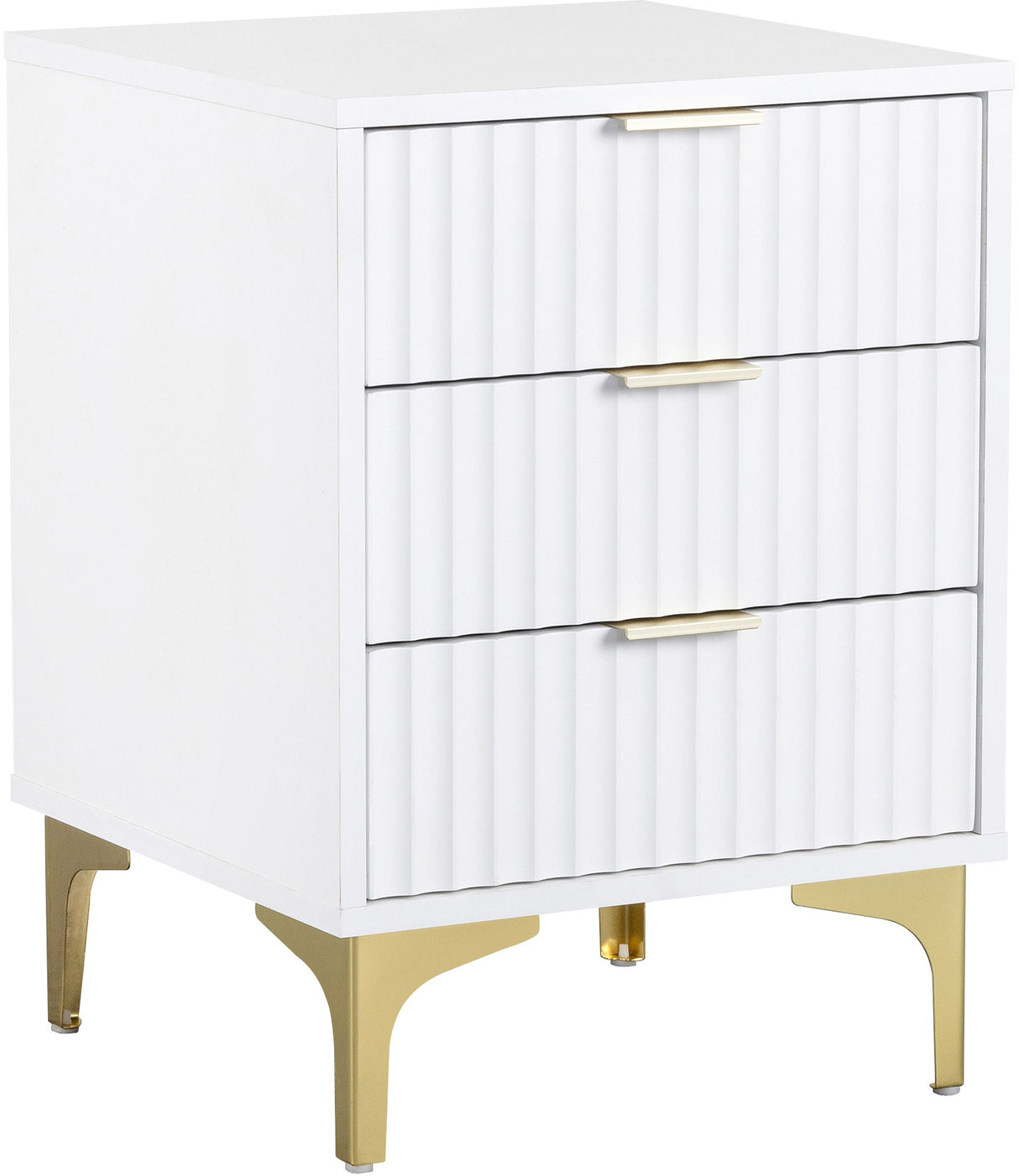 Miami Ridged 3 Drawer Fluted Bedside Table
