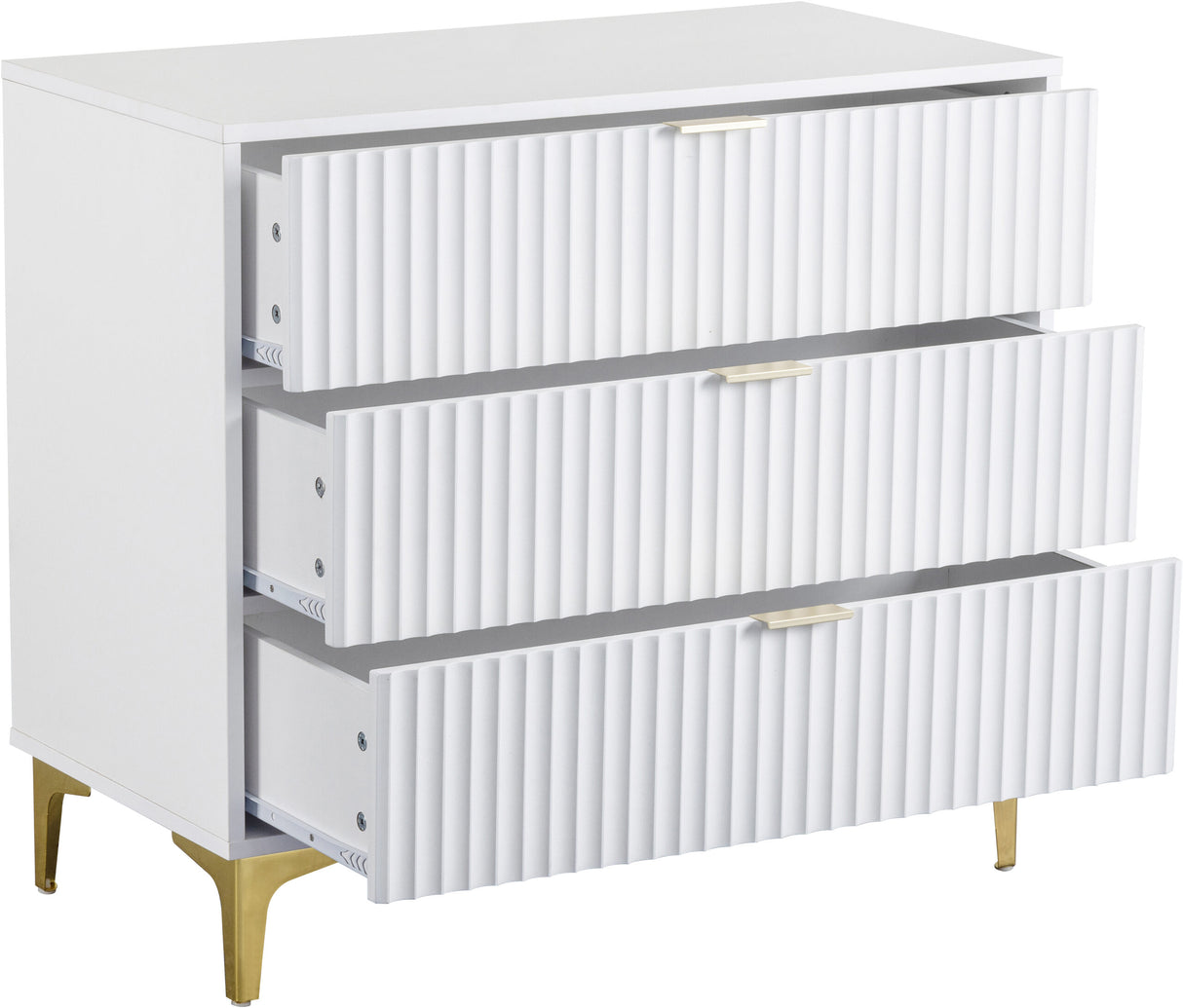 Miami Ridged 3 Drawer Fluted Chest of Drawers