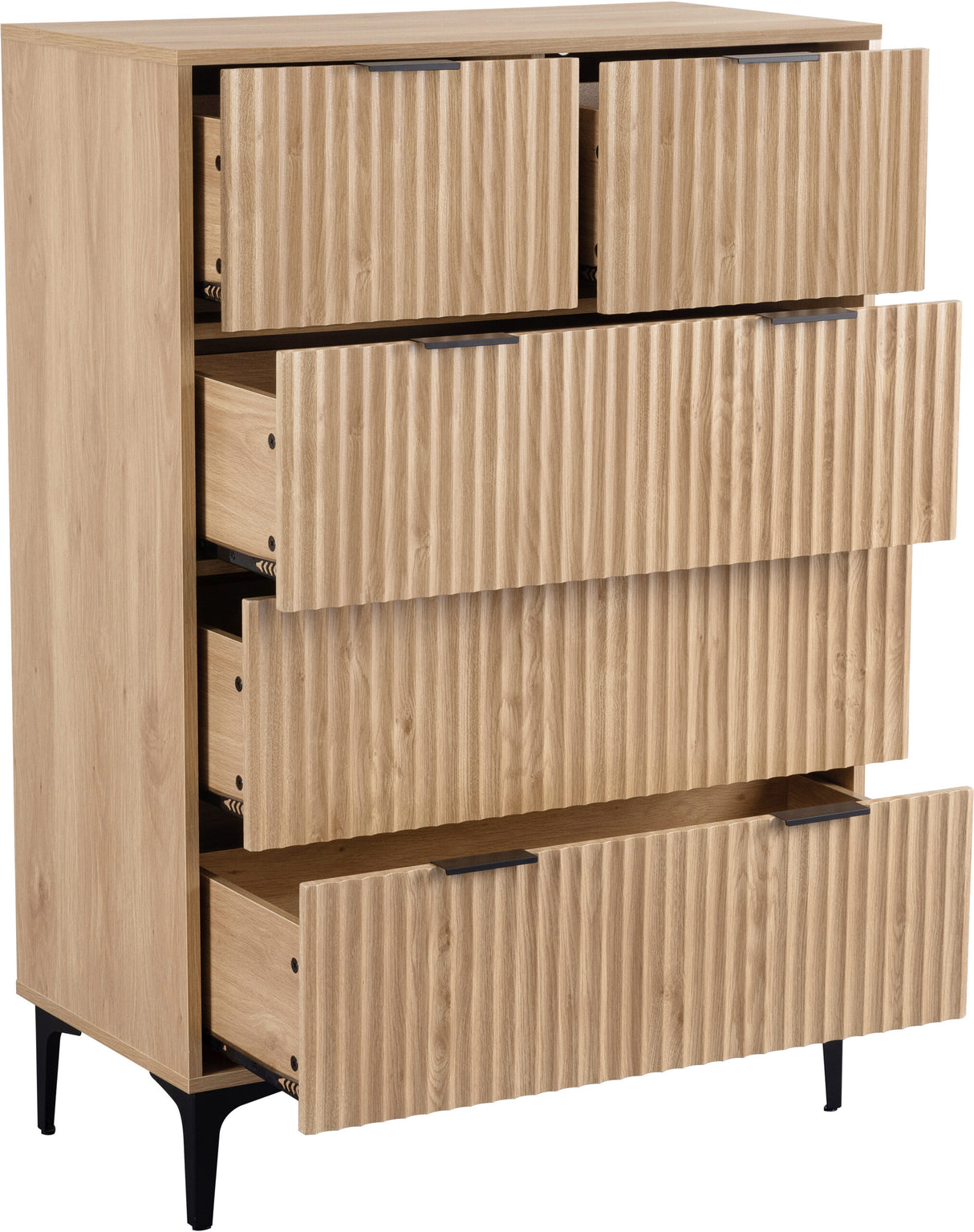Miami Ridged 3+2 Drawer Fluted Chest of Drawers