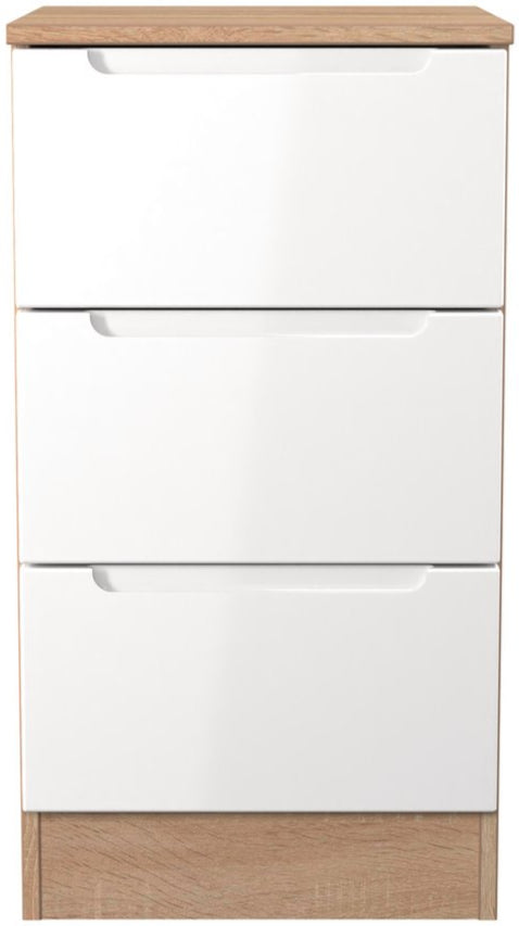 Milan 3 Drawer Bedside Table