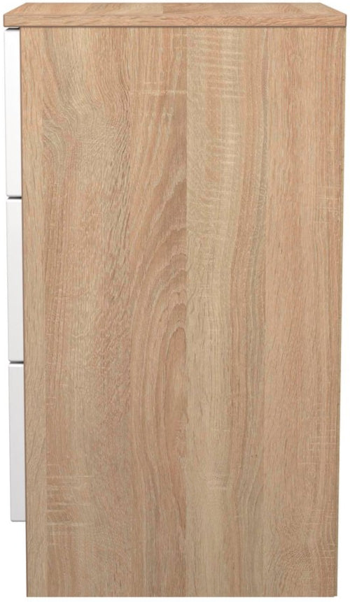 Milan 3 Drawer Bedside Table