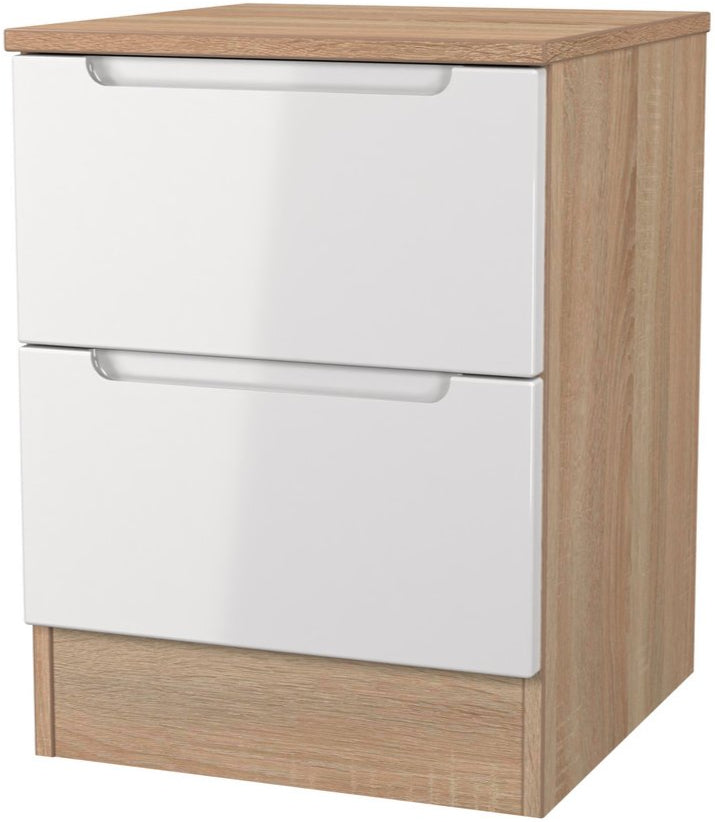 Milan 2 Drawer Bedside Table