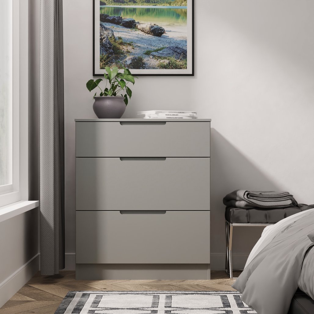 Milan 3 Drawer Deep Chest of Drawers