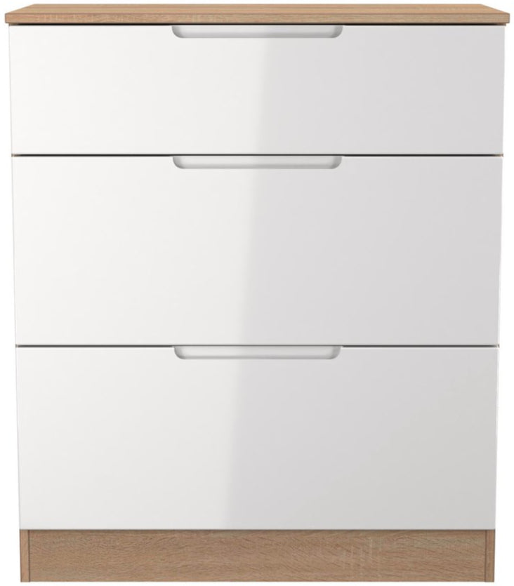 Milan 3 Drawer Deep Chest of Drawers