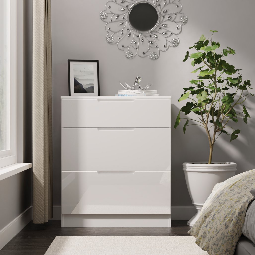 Milan 3 Drawer Deep Chest of Drawers