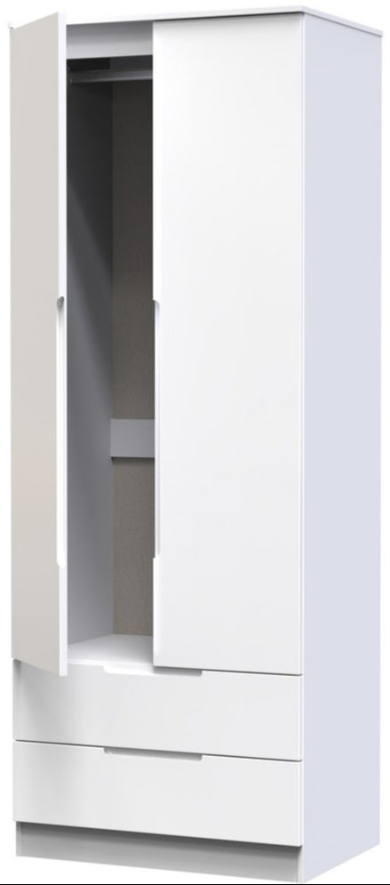 Milan Tall 2 Door 2 Drawer Double Wardrobe